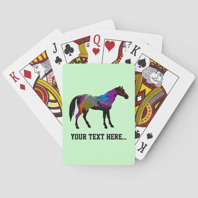 Jeu De Cartes Conception Personnalisée Du Cheval De Course Sur M (dos)