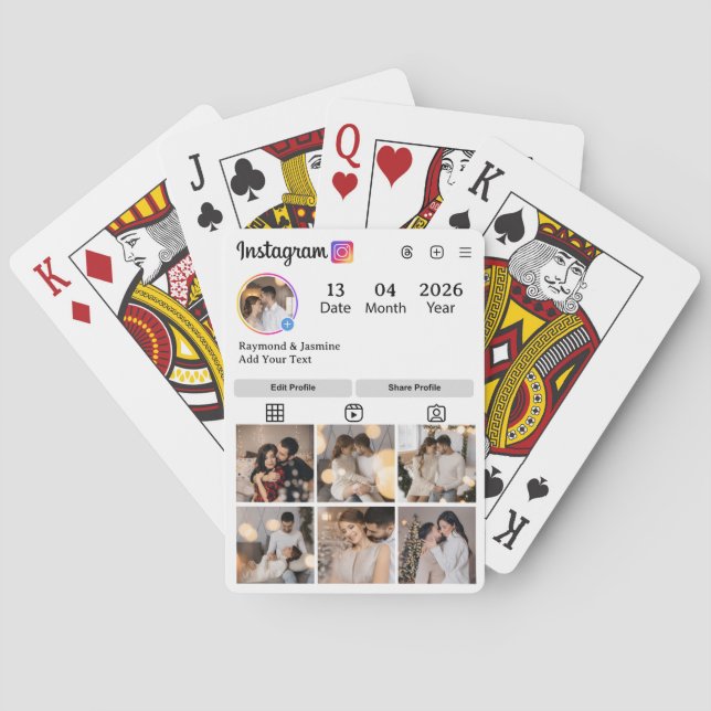 Jeu De Cartes Concevez Votre Propre Collage de 7 Photos (dos)