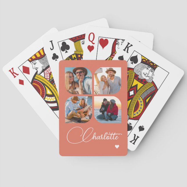 Jeu De Cartes Concevez Votre Propre Nom Personnalisé avec 4 Phot (dos)