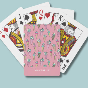 Jeu De Cartes Cône de glace rose 