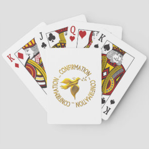 Jeu De Cartes Confirmation en or et Holy Spirit