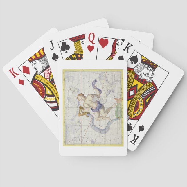 Jeu De Cartes Constellation d'Aquarius, plaque 9 de 'Atlas Coe (dos)