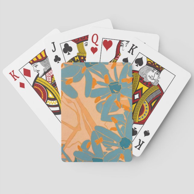 Jeu De Cartes Contemporary Leaf Design in Peach (dos)