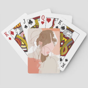 Jeu De Cartes Contour peint Portrait féminin