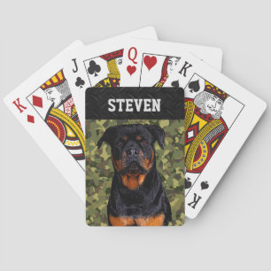 Jeu De Cartes Cool Camo Rottweiler Chien Animal Rugged Nom