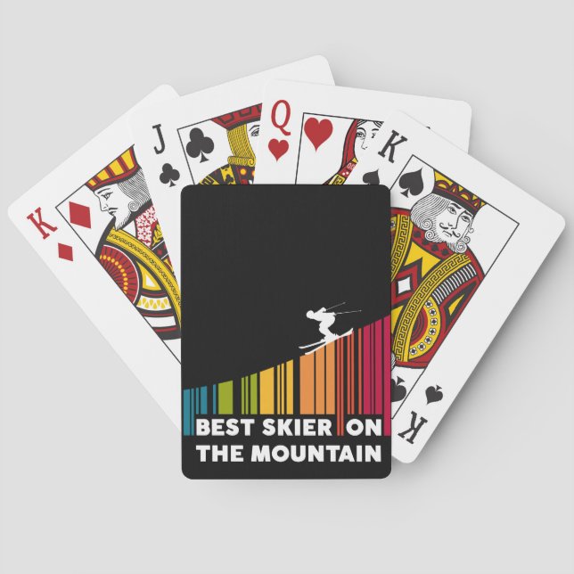 Jeu De Cartes Cool Code Barre Conception Meilleur Skieur Sur La  (dos)