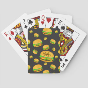 Jeu De Cartes Cool et amusant yummy burger motif Monogramme