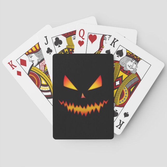 Jeu De Cartes Cool et effrayant Jack O'Lantern visage Halloween (dos)