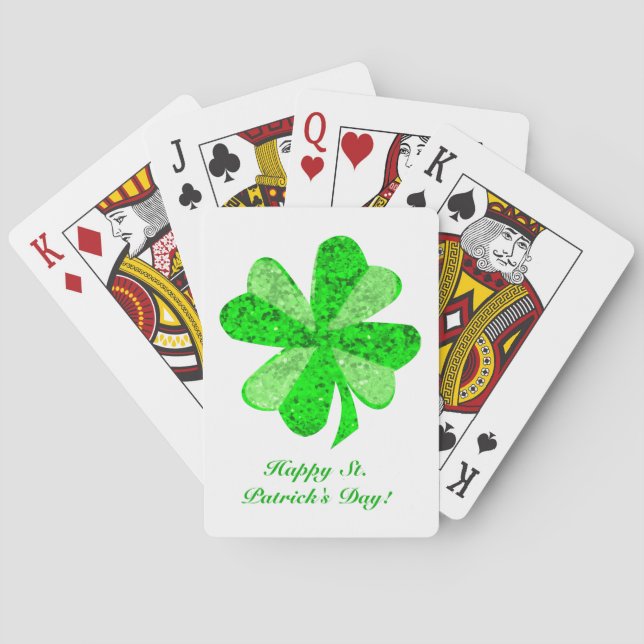 Jeu De Cartes Cool Green Chimmering Shamrock St. Patrick's Day (dos)