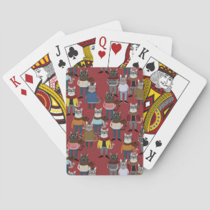Jeu De Cartes Cool Hipster Motif de chat