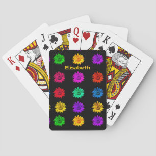 Jeu De Cartes Cool Moderne Coloré Pop Art Daisies Hippie Floral