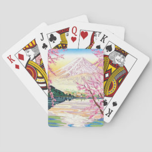 Jeu De Cartes Cool oriental japanese Fuji spring cherry tree art