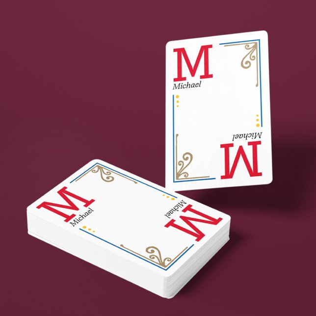Jeu De Cartes cool stylish player initials - personalized (play the game)