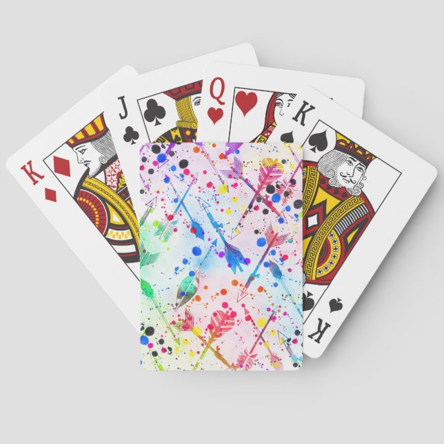 Jeu De Cartes Cool tendance aquarelle éclabousser les flèches tr (dos)