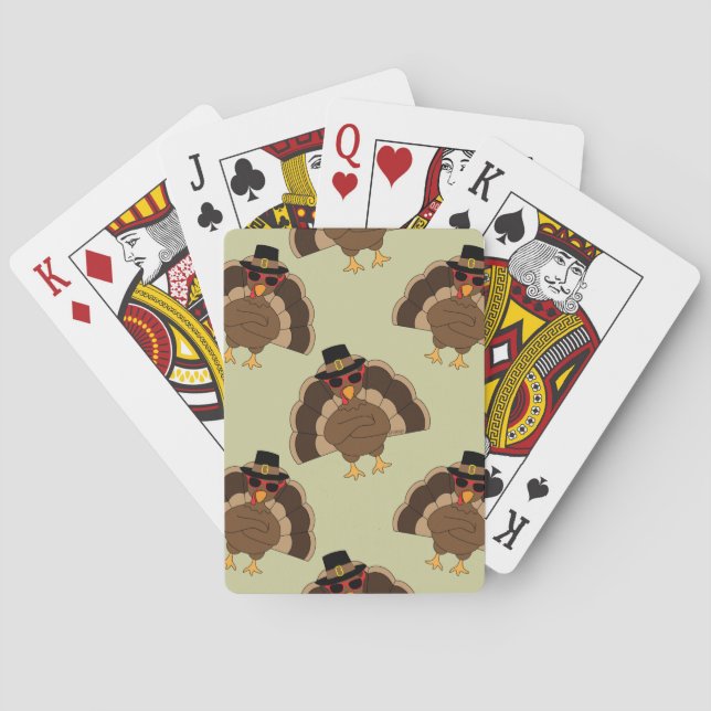 Jeu De Cartes Cool Turquie Thanksgiving fun motif (dos)
