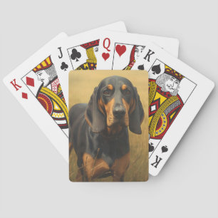 Jeu De Cartes Coonhound noir et feu