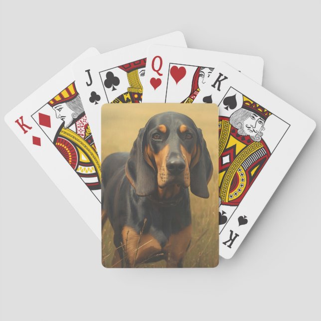 Jeu De Cartes Coonhound noir et feu (dos)