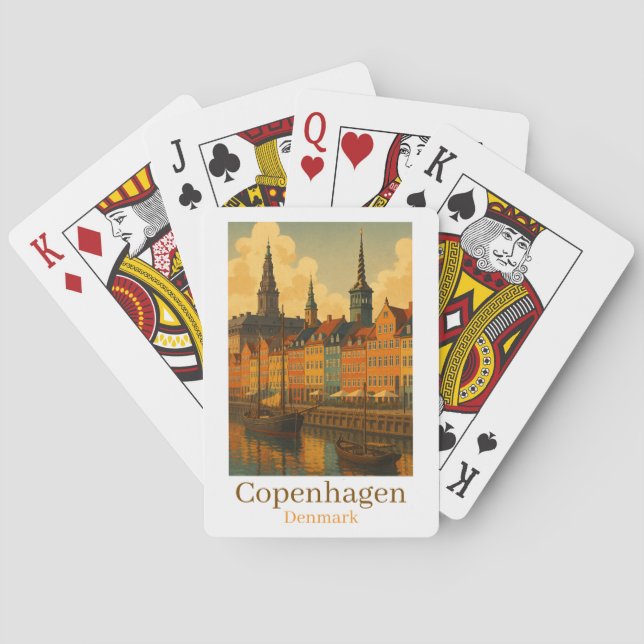 Jeu De Cartes Copenhague Danemark Retro Travel (dos)