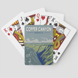 Jeu De Cartes Copper Canyon Mexique Travel Art Vintage