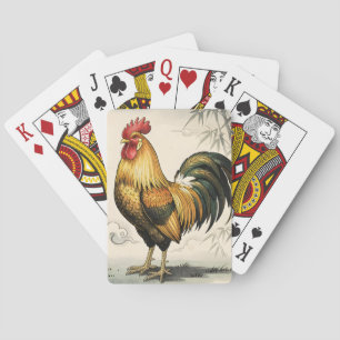 Jeu De Cartes Coq doré art japonais