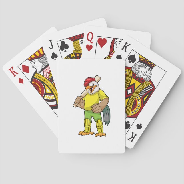 Jeu De Cartes Coq en batteur avec batte de cricket (dos)