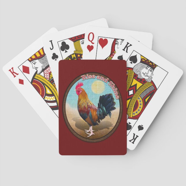 Jeu De Cartes Coq gitan de Key West, lever et briller, ovale vin (dos)