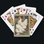 Jeu De Cartes Coq & Hen à l'extérieur Hen House avec frontière b<br><div class="desc">Un imprimé d'art rustique présentant un coq vigoureux et une poule dans une maison de poules. La bordure foncée ecru est motif est constituée d'éléments en spirale. Ce tirage serait un grand ajout à une décoration de maison de campagne rurale.</div>