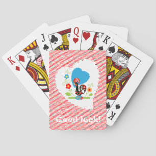 Jeu De Cartes Coq portugais avec pois rouges