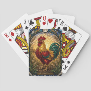 Jeu De Cartes Coq / Poulailles Basse-cour Aube Illumina Verre Ca