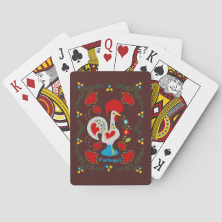 Jeu De Cartes Coq traditionnel de Barcelos en blanc