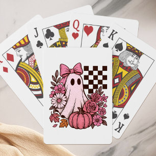 Jeu De Cartes Coquette rose rétro Fille fantôme avec Bow Hallowe