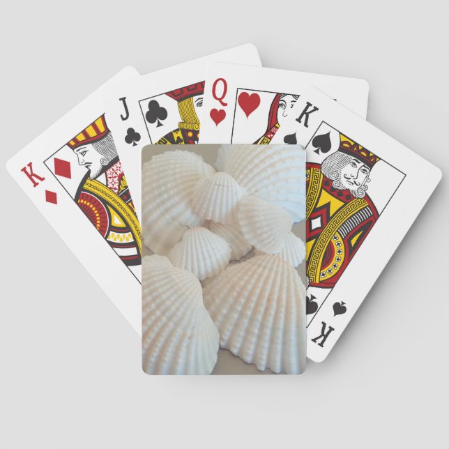 Jeu De Cartes Coquillages blancs ensoleillés, Plage d'été Exotiq (dos)