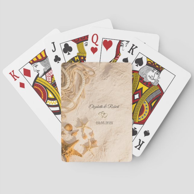 Jeu De Cartes Coquillages Corde Sable  Mariage (dos)
