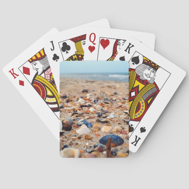 Jeu De Cartes Coquillages sur les cartes de jeu de plage (dos)