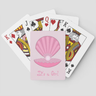 Jeu De Cartes Coquille d'huîtres pour fille rose et perle person
