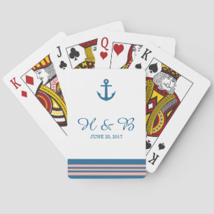Jeu De Cartes Corail bleu Ancre marine Jouer des cartes