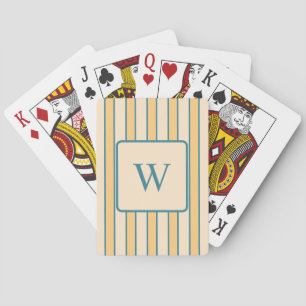 Jeu De Cartes Corail et Rayure Verte Rétro Moderne