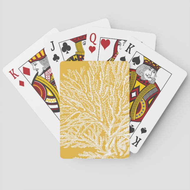 Jeu De Cartes Corail jaune et blanc (dos)