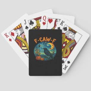 Jeu De Cartes Corbeau F-Caw-F Drôle Halloween Gothique Carreaux