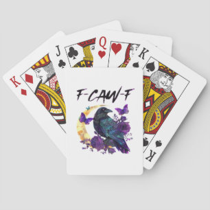 Jeu De Cartes Corbeau F Caw F Oiseau Drôle Lune Design Gothique