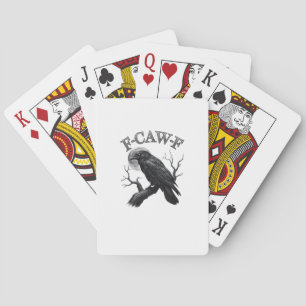 Jeu De Cartes Corbeau, F-Caw-F Oiseau Drôle Lune Gothique Tri-Bl