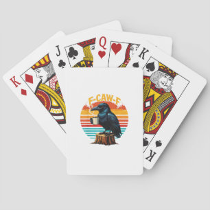 Jeu De Cartes Corbeau gothique drôle Halloween F Caw F Café