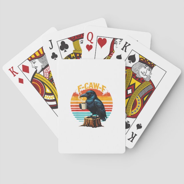 Jeu De Cartes Corbeau gothique drôle Halloween F Caw F Café (dos)