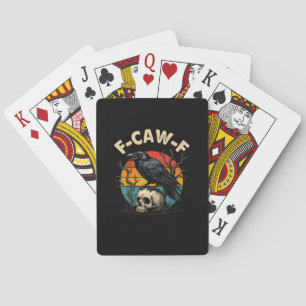 Jeu De Cartes Corbeau Vintage F-Caw-F Oiseau Corbeau Humour Mème