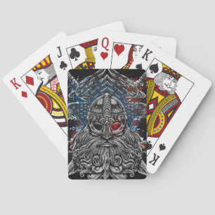 Jeu De Cartes Corbeaux et épées d'Odin Mythologie Viking drapeau