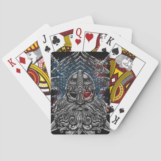 Jeu De Cartes Corbeaux et épées d'Odin Mythologie Viking drapeau (dos)