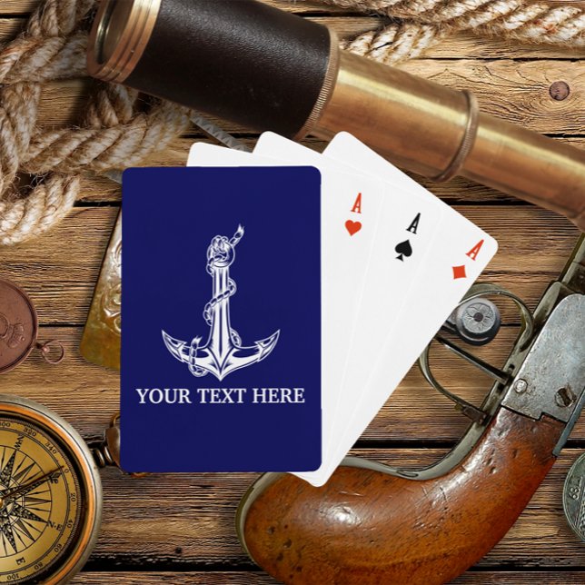 Jeu De Cartes Corde d'Ancre Nautique vintage Votre texte ici (Créateur téléchargé)