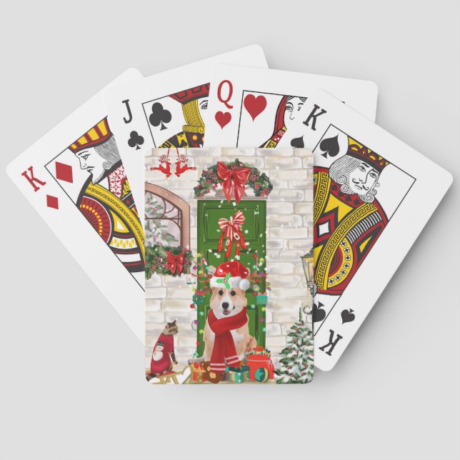 Jeu De Cartes corgi Chien Noël (dos)