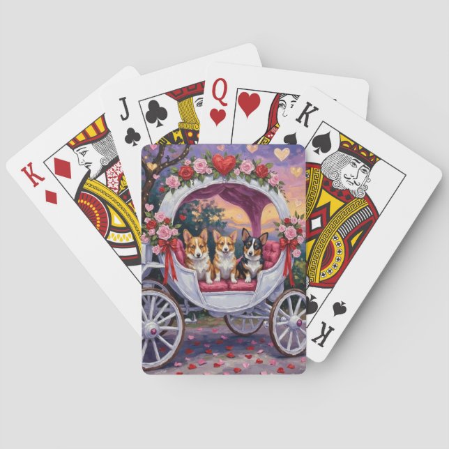 Jeu De Cartes Corgi Chien Saint-Valentin  (dos)
