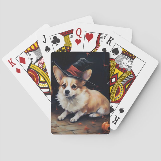 Jeu De Cartes Corgi Citrouilles Halloween Épouvantable (dos)